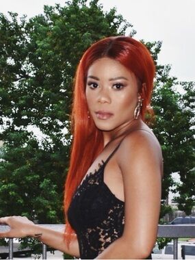 Orange/Red Human Hair Frontal Wig